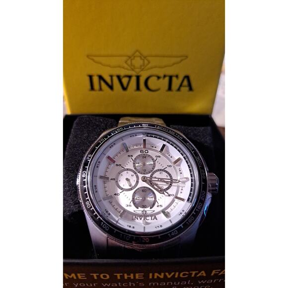 INVICTA 49413 Speedway 50 mm Men's Watch Steel Silver HARD TO FIND - Picture 1 of 3